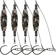 Generic 4Pcs Catfish Float Rigs with Hook Fishing Bobbers High Buoyancy Catfishing Floats Catfish Rattling Line Float Fishing Tackles