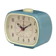 Leni Retro Vintage Home Rectanglesil Analogue On/Off Alarm Clock Smokey Blue