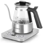 Gooseneck Electric Kettle, Stainless Steel Glass Kettle with Temperature Cont...