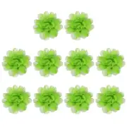 10Pcs 2" Chiffon Flowers Fabric Flower Sewing Fabric Appliques Green