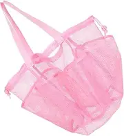 [PartyKindom] Large Mesh Beach Bag: Drawstring Pool Bag With Multiple Pockets - Quick-dry Makeup Organizer Tote For Travel Beach Gym & Bathroom