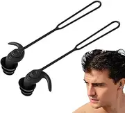 Swimming Ear Plugs | Waterproof Earplugs Noise Reduction | Water Ear Plugs Reusable with Lanyard, Sleep Earplugs Swim Accessories for Surfing, Diving, Showering