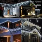 20m Hanging LED Icicle Curtain Lamp Outdoor Fairy Xmas String Wedding Lamp White