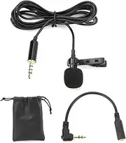 Lavalier Microphone Clamp/Holder‑On Eletronic Mic Accessory with A 360‑Degree Rotating Clamp/Holder and S01 Adapter for Computer/Phone/Camera
