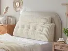 Headboard Pillow + A Long Neck Roll Pillow Body Pillow，Faux Fur Headboard Wed...