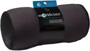 Microbead Bolster Tube Travel Pillow, Compact, Perfect for Plane or Car, Charcoa