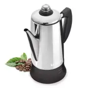 Stainless Steel Electric Coffee Percolator Pot Brewed Coffee Maker Set 220v