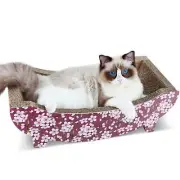 Cat Scratching Post Lounge Bed Boat Shape Cat Scratcher Cardboard Durable