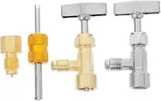 MOLUCKFU 4pcs Ac Valve Core Kit Air Conditioning Refrigeration Tools with Non Slip Knob for Easy Removal and Installation of Valves Cores Effortlessly Replace Leaking Components