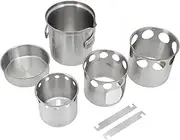 Camping Cookware Mess Kit, Stainless Steel Camping Cups Mugs, Camping Pot Cookware with Lid, Cooking Gear for Outdoor Hiking Backpacking Picnic Campfire
