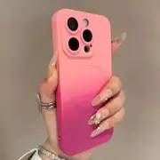 Magsafe Silicone Gradient Case For iPhone 16 15 14 Pro Max 13 12 11 Magnet Cover