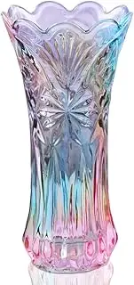 LODCZIOE Crystal Glass Flower Vase Rainbow Glass Vase Plant Container Decorative Vase for Home Dining Table Centrepiece Decoration Accessories Wedding Holiday Party