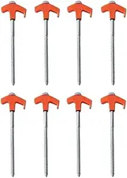 Daiilg Screw in Tent Stakes Heavy Duty Screw, Tent Stakes Screw in Ground Anchors, Metal Stakes for Trampoline Tent Screw