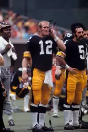 Pittsburgh Steelers QB Terry Bradshaw on sidelines during ga - 1971 Old Photo 3