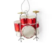 Drums Glass Ornament - Music Instrument Jazz Dance Rock Band CD Vinyl Record