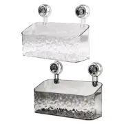 Light Luxury Style Glacier Pattern Suction Cup Shelf, New Suction Shower Caddy