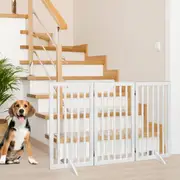 Pawz Wooden Pet Gate Dog Fence Safety Stair Barrier Security Door 3 Panel Large