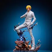 Official Goods/OP Black Suit Both Wings Sanji FFigure Game Character Anime Model Collectible Statues Toy (White)