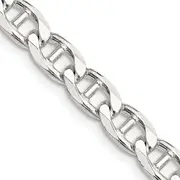 24 Inch Sterling Silver 6.5mm D/C Flat Anchor Curb Chain