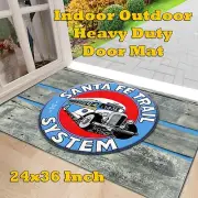 Vintage Santa Fe Trail Bus System Classic Design Door Mat Entry Rug