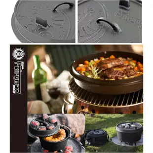 【德國 Petromax】Dutch Oven 免開鍋_14吋深型鑄鐵荷蘭鍋(有腳) 煎鍋 烤鍋 湯鍋 燒烤盤/FT12