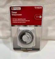 Utilitech indoor timer. 24 Hour Cycle. Sealed Override switch