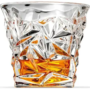創意古典冰河威士忌玻璃杯洋酒杯水杯啤酒杯波西米亞鉆石水杯酒具