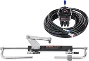 VEVOR Hydraulic Outboard Steering Kit 90HP/150HP/300HP with Helm Pump and 24FT/26Ft Hose Compatible with Single Station Single-Engine Boats(300HP 26FT)