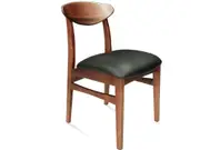 Leo Tasmanian Blackwood Dining Chair - Upholstered Seat - BLACK