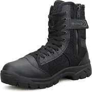 LUDEY Herren Militär Stiefel Schwarz Kampfstiefel Schnürboots Armeestiefel einsatzstiefel Springerstiefel Militär Schuhe SN-307