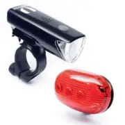 Ultracycle Bright LED Front Rear Bike Bicycle Head Tail Battery Combo Light Set