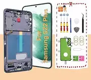 OLED Galaxy S22 Plus LCD Screen Replacement for Samsung Galaxy S22 Plus 5G Touch Digitizer Display Screen Assembly with Frame S22+ S906U S906B Black Support Fingerprint