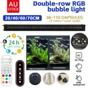 LED Aquarium Light RGB Air Bubble Fish Tank Strip Lights Bar Lamp Remote Control