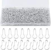 1000pcs Gourd Safety Pins, 0.87in Metal Bulb Pins for Crafts Calabash Pin with Storage Box Small Gourd Shaped Clothing Tag Pins for Clothes DIY Crafting Home Accessories (Silver)