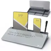 TOWON Small Tilted Desktop Glass Whiteboard, Notepad Computer Keyboard Stand ...