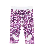 [Dolce & Gabbana Kids] Dolce & Gabbana Kids Baby Majolica cotton-blend leggings M 18-24 purple