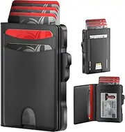 [Taykos] Mens Wallet Card Holder, Black, 3.93 x 2.99 x 0.69 inches, Slim