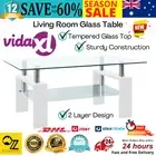 Glass Coffee Side Table Elegant Living Room Office Furniture Modern Style White