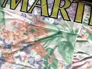 NEW Vintage MARTEX FRESH LILAC Queen Flat Sheet Floral Ruffle Edge NOS NIP