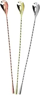 Hoement 3Pcs Coffee Stir Spoons Long Bar Mix Stick for Tea Desserts and Cocktails Smooth Edges Stirring Spoons