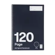 5 Pack 120 Page A4 Spiral Notebook - Black