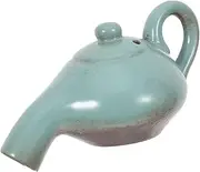 FONDOTIN Fountain Flowing Water Clay Pot Indoor Waterfall Outdoor Ornaments Fish Tank Accessories Waterfall Jar for Indoor Decorative Waterfall Jar Landscape Waterfall Jar Sky-Blue Ceramics