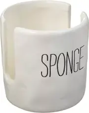MUD PIE CERAMIC BISTRO SPONGE CADDY HOLDER OFF WHITE