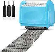 Lindastas Address Blocker Stamp, Wide Roller Stamp,Including 3-Pack Refills Confidential Roller Stamp, Data Defender Anti Theft and Privacy Safety(Blue Stamp + 3 Refills)