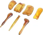 FRCOLOR 7Pcs Gua Massage Scraping Tool for Face Smooth Polished Surface Includes Fish Shaped Boards