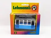 1970's LEHMANNS GNOMY FRICTION DRIVE TRAINS - 970 TRAM CARRIAGE BLUE - UNOPENED