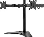 Artiss 32'' Dual Monitor Arm Stand, Heavy Duty Computer Monitors Riser Mount TV Freestanding Mounts Bracket Holder Clamp Home Office Desk Accessories, Adjustable 360° Swivel with Plate Black