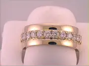 14k Yellow Gold Machine Set Round Diamond Wedding Band Ring 1 Cttw