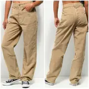 Empyre Womens Tori 90s Sk8 Corduroy Skate Pants Loose Fit Khaki Sz 2 NWT