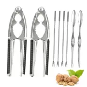 2 Pieces Nut Crackers Walnut Cracker Heavy Duty Shell Cracker with 6 2Pcs Black